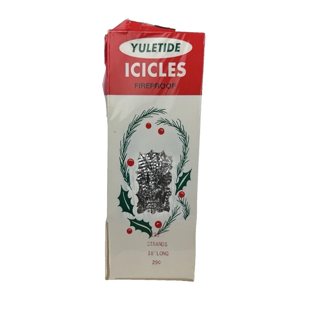 1950s Yuletide ICICLES Fireproof 225 Strands 18 In Brite‎ Star Retro Christmas